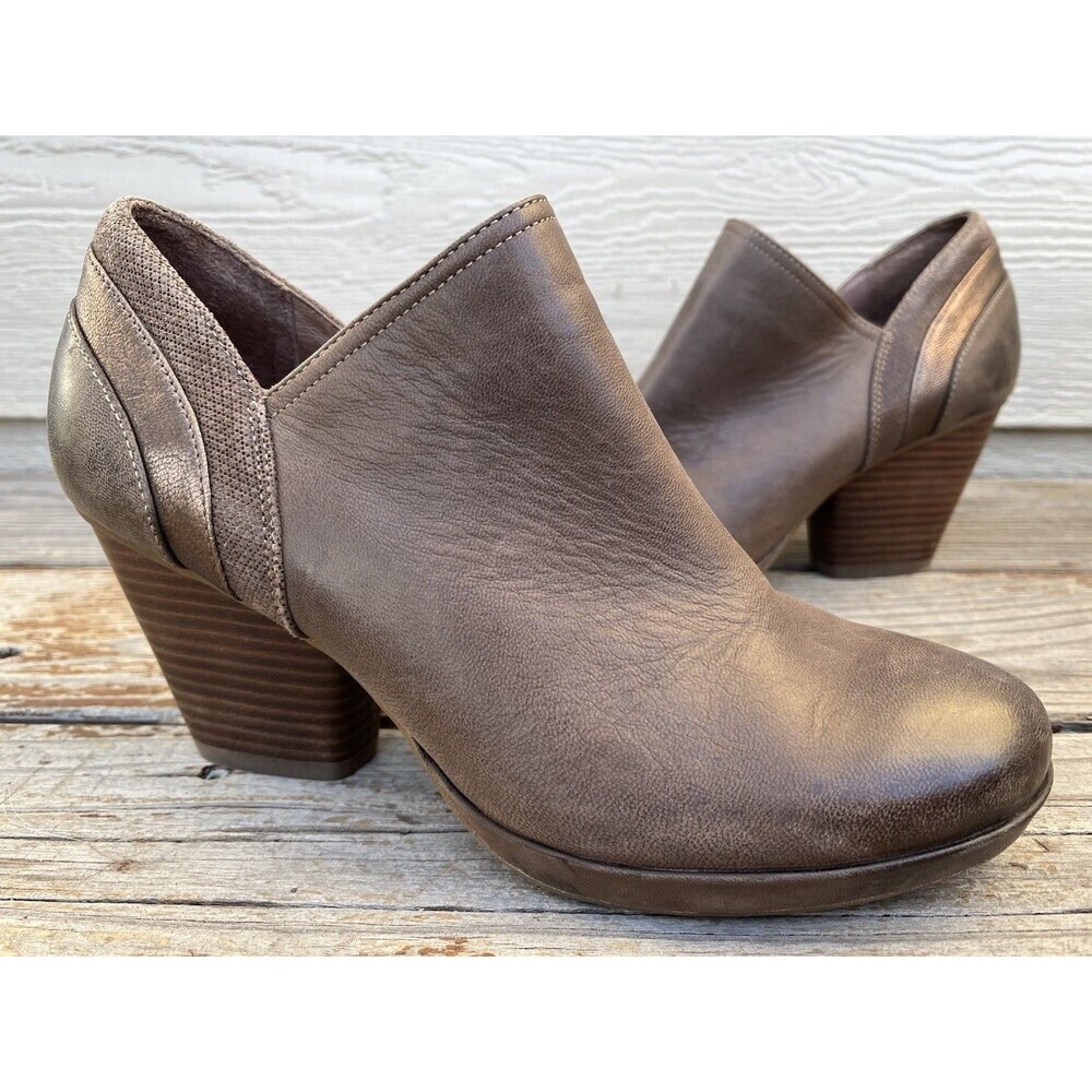 Dansko Marcia Women's 41 US 10.5-11 Brown Leather Ankle Booties Heeled